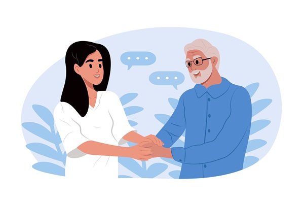 A,Nurse,Takes,Care,Of,An,Elderly,Man.,Nurse,Holding