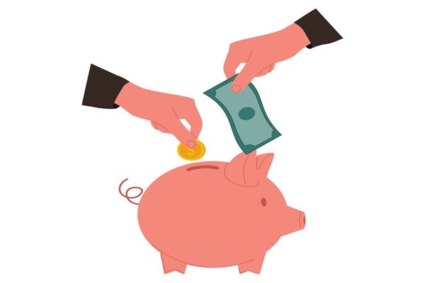 Hand,Put,Golden,Coin,Or,Money,Into,Piggy,Bank,Isolated