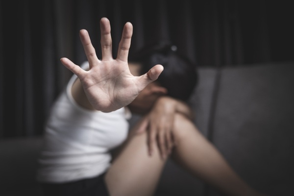 Stop,Violence,Against,Women.,Woman,Raises,Hands,To,Stop,Violence